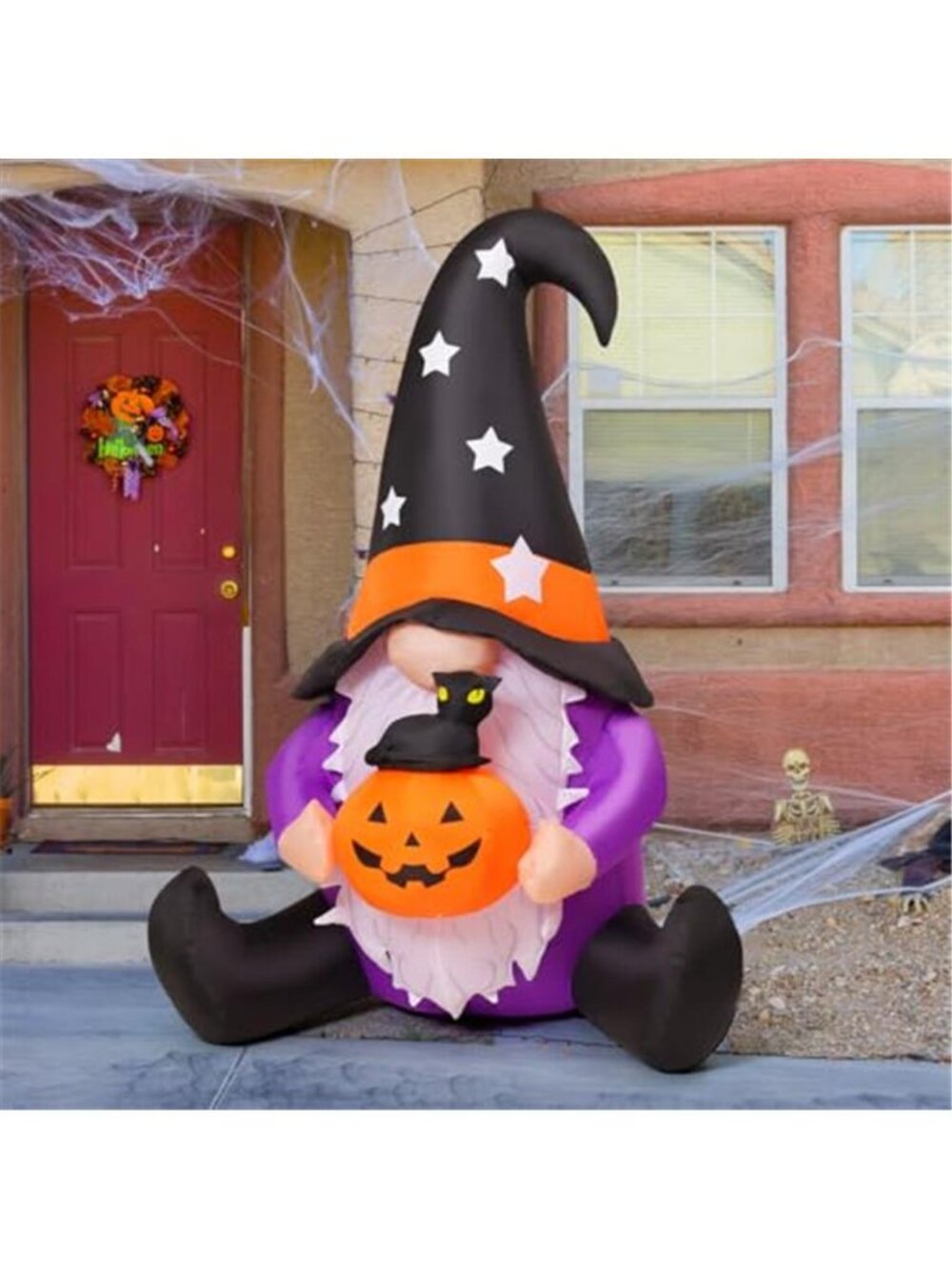 5 FT Halloween Gnomes Inflatables Outdoor Decorations, Gnome with Pumpkin - Picture 5 of 7